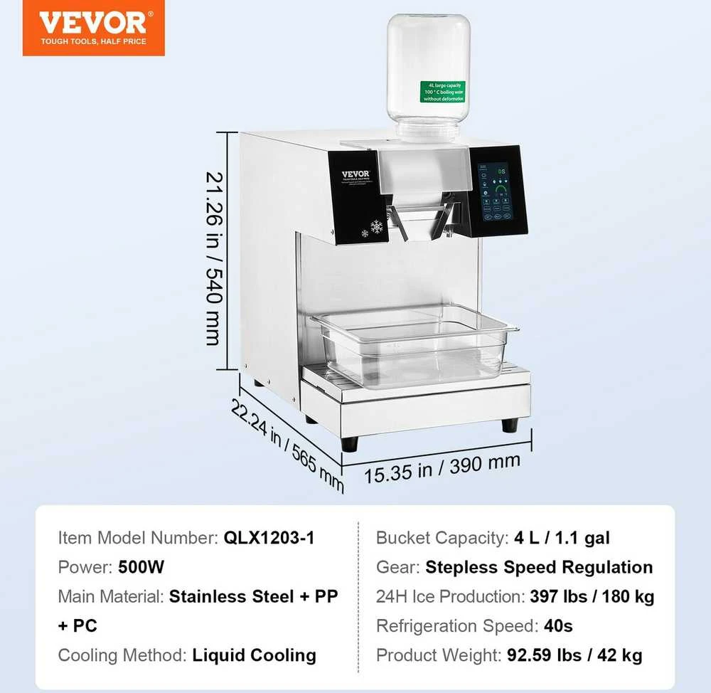 Vevor Sniego ledo granulių aparatas 180 kg/24h