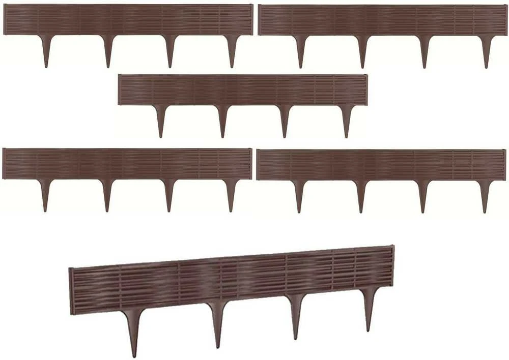 Prosperplast Dekoratyvinė tvorelė L390cm H18.6cm/5vnt. plastikinė/tamsiai ruda