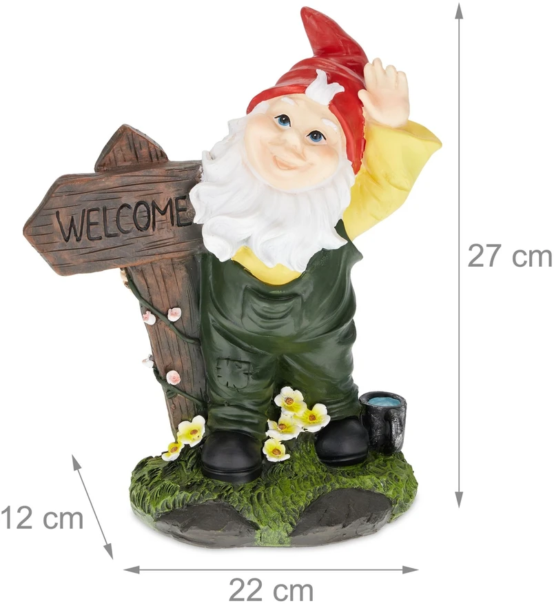 Relaxdays Sodo nykštukas su „Welcome“ ženklu