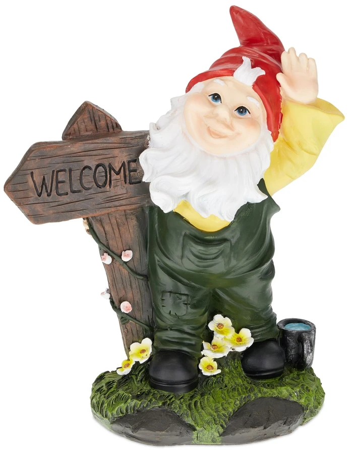 Relaxdays Sodo nykštukas su „Welcome“ ženklu