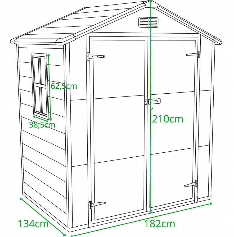 Saska Garden Sodo PVC įrankių sandėliukas 181x135x210 cm