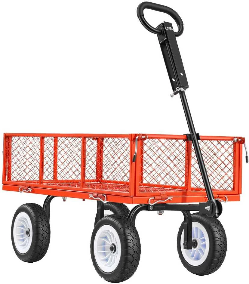 VEVOR Sodo vežimėlis, plieno, su 10 cm padangomis