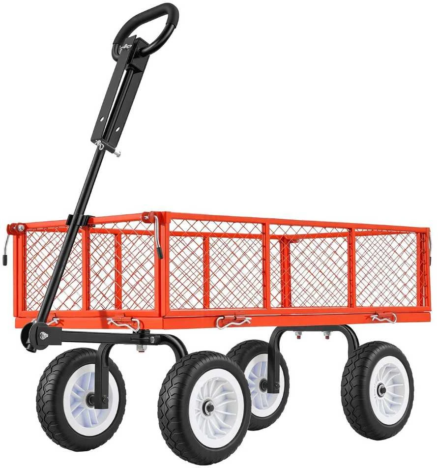 VEVOR Sodo vežimėlis, plieno, su 10 cm padangomis