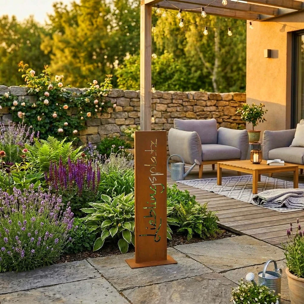 Relaxdays Sodo ženklas iš korteninio plieno
