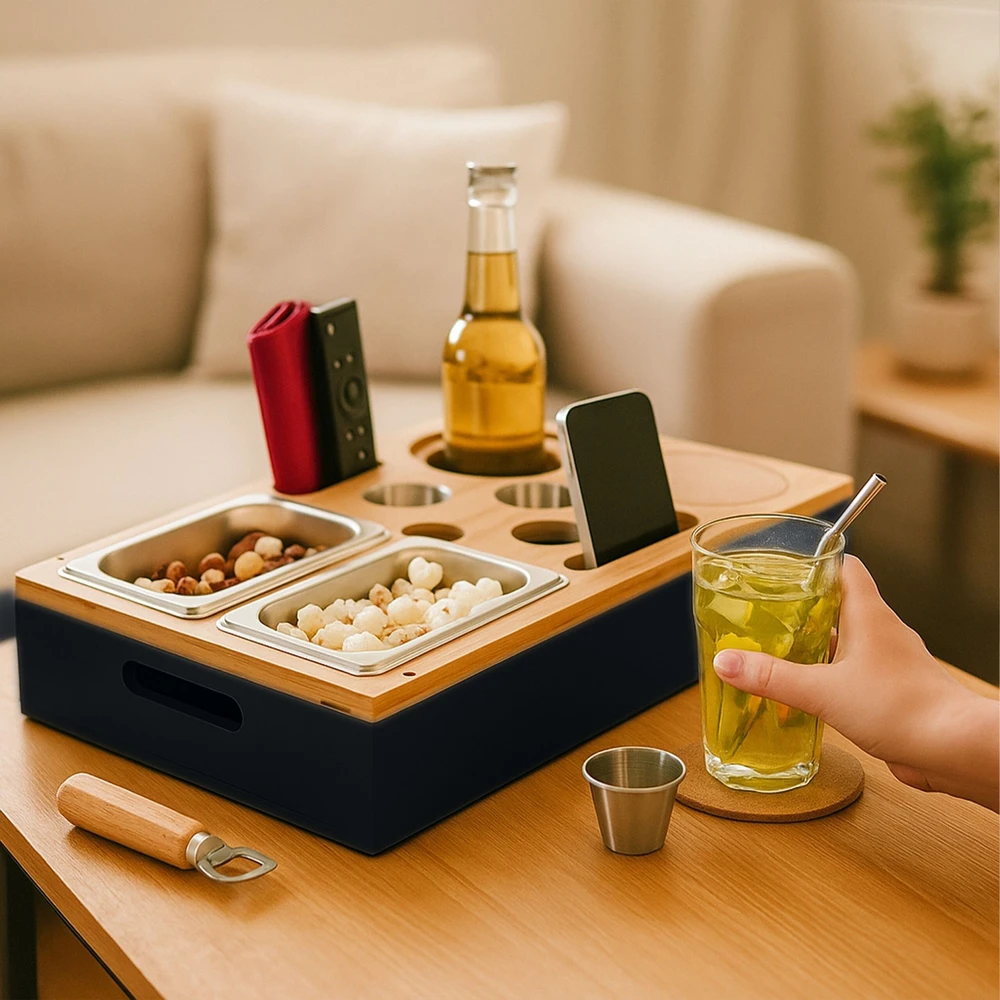 Relaxdays Sofos užkandžių padėklas su priedais