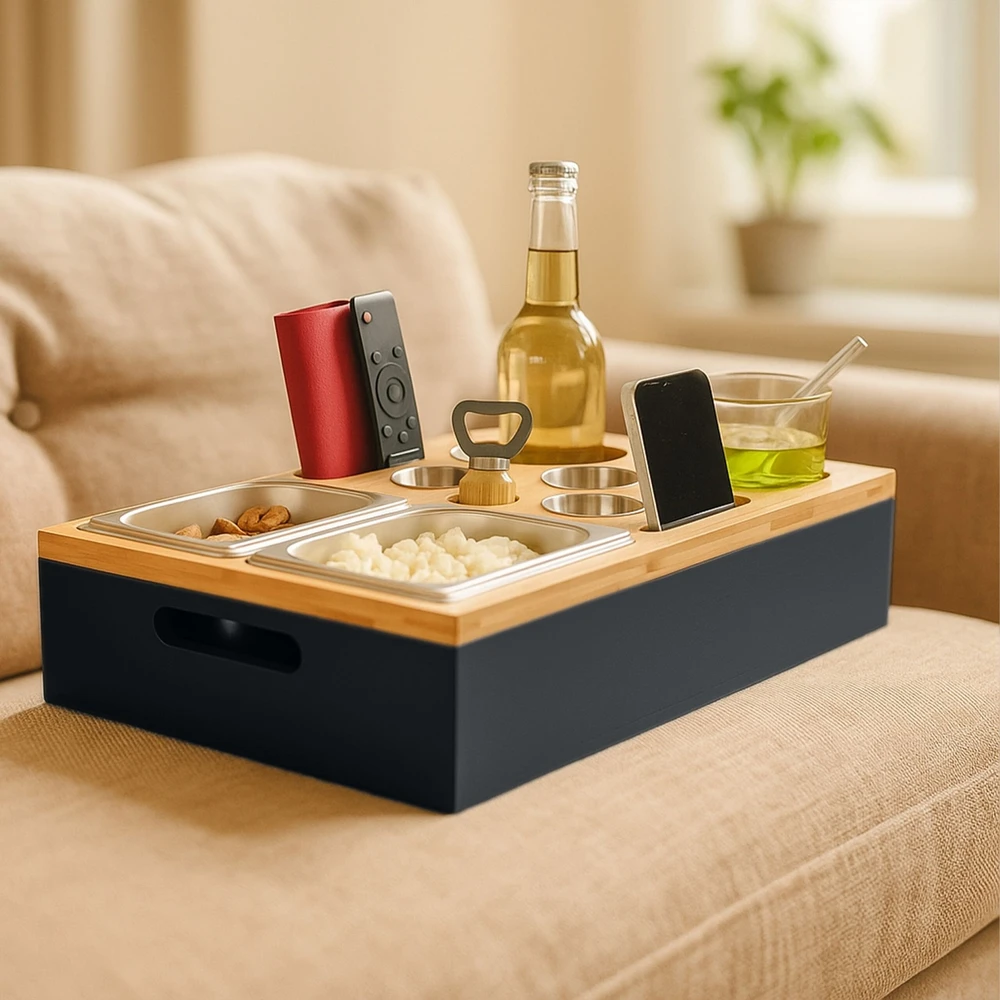 Relaxdays Sofos užkandžių padėklas su priedais