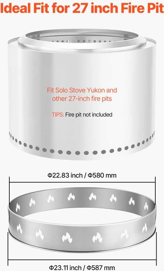 VEVOR solo stove bonfire 68.6 cm gaisro stovo žiedas