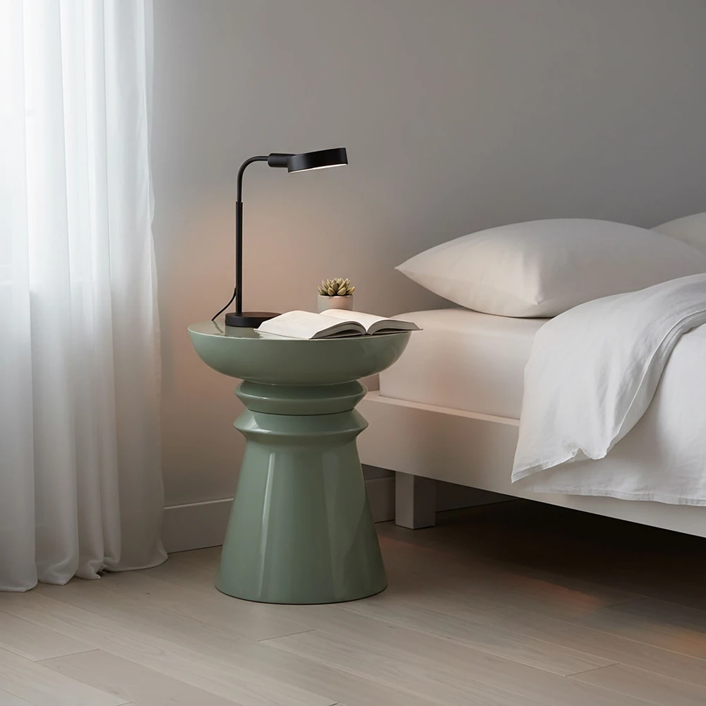 Relaxdays Šoninis staliukas ir taburetė, kūgis