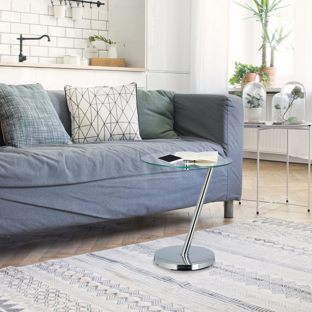 Relaxdays Šoninis staliukas iš metalo ir stiklo