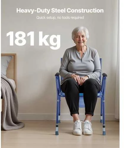 VEVOR Šoninis tualeto krėslas 3-in-1 iki 181 kg