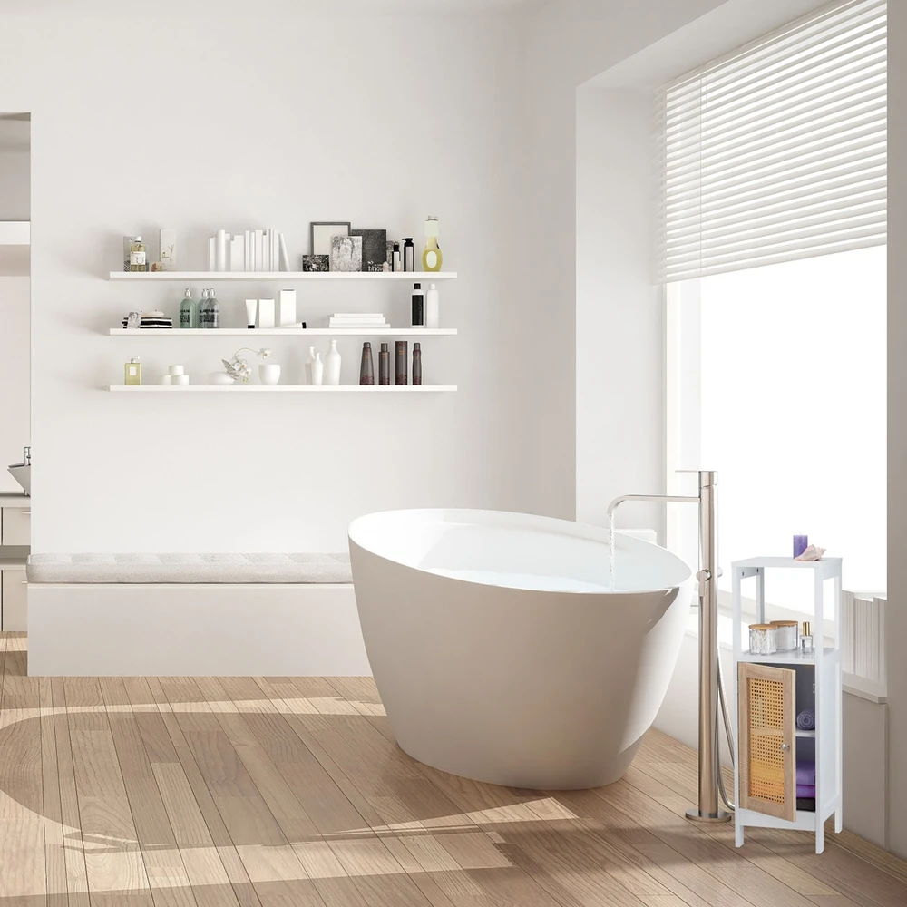 Relaxdays Spintelė su rotango imitacijos durelėmis ir 3 lentynomis