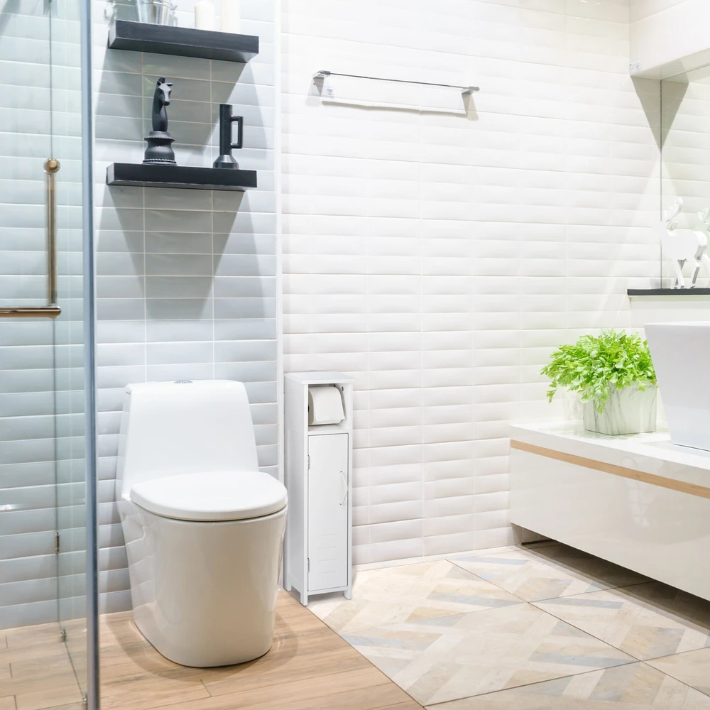 Relaxdays Spintelė su tualetinio popieriaus laikikliu