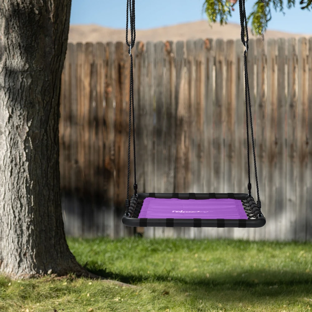Relaxdays Stačiakampės formos lizdinės sūpynės, violetinės
