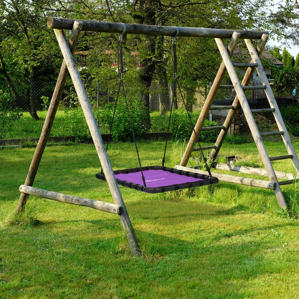 Relaxdays Stačiakampės formos lizdinės sūpynės, violetinės