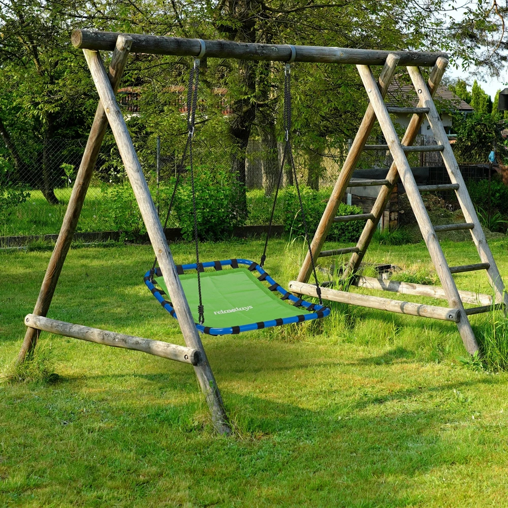 Relaxdays Stačiakampės formos lizdo sūpynės, žalios spalvos