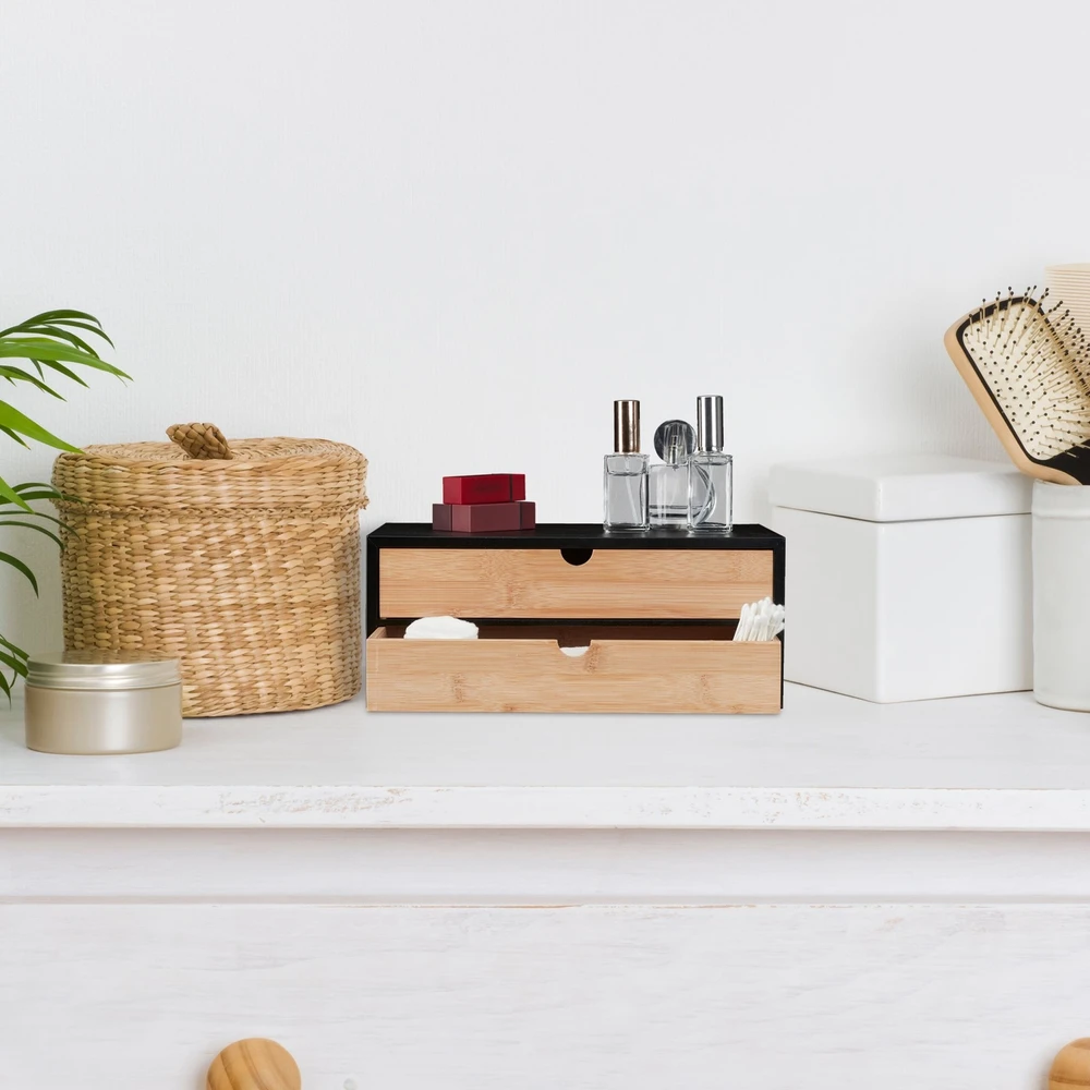 Relaxdays Stalo organizatorius su 2 plačiais stalčiais