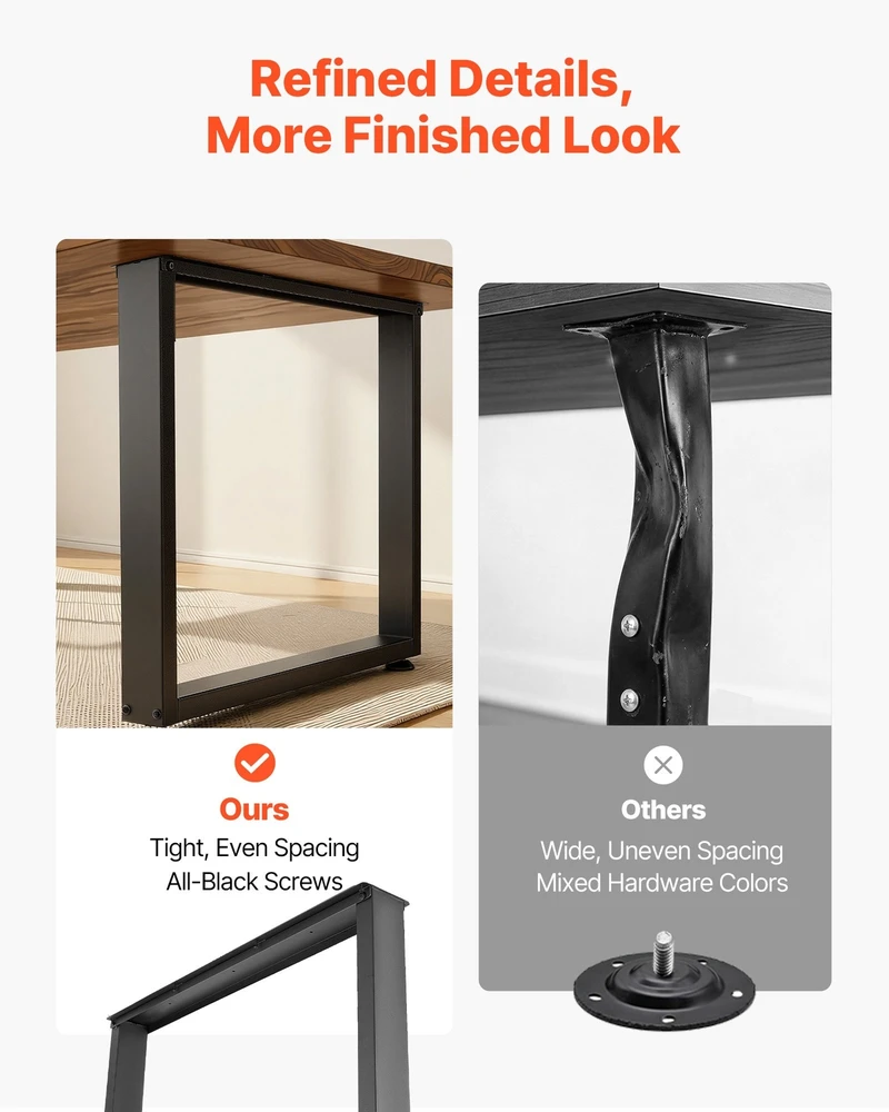 VEVOR Stalviršių kojos, 750 x 900 mm, kvadratinės