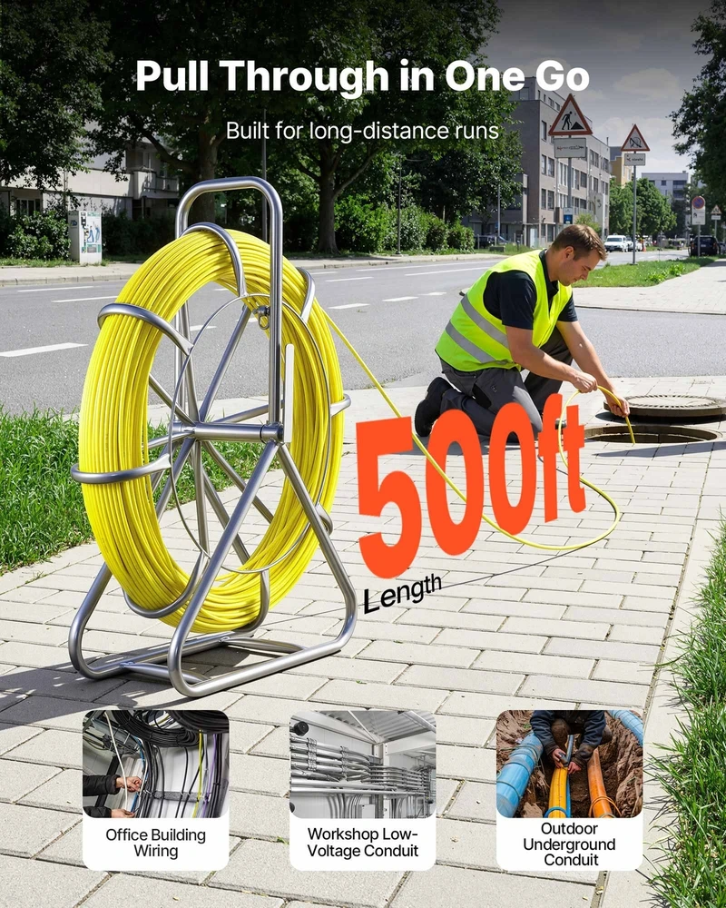 VEVOR Stiklo pluošto kabelių traukiklis su stovu