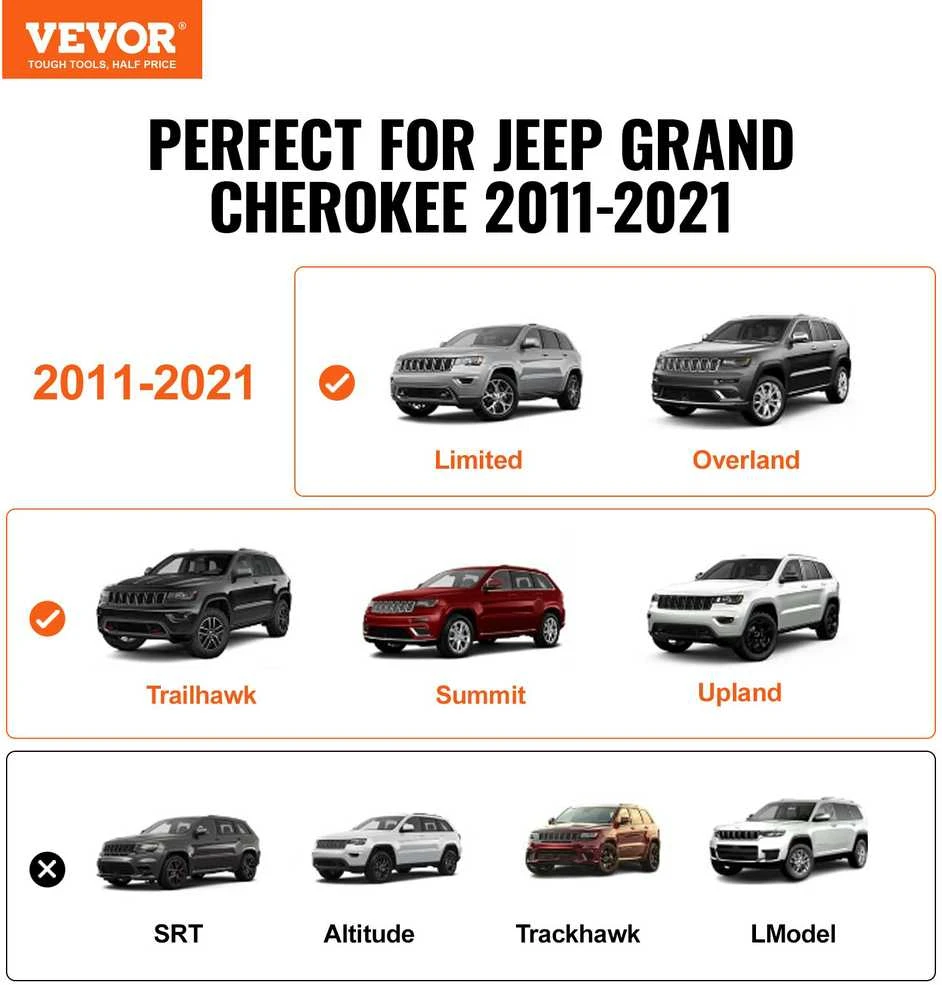 Vevor Stogo bagažinės skersiniai Jeep Grand Cherokee