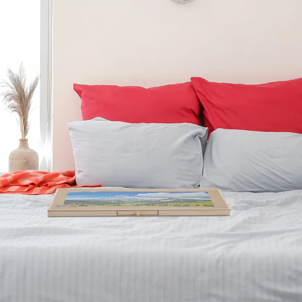 Relaxdays Sukamas dėlionių stalas su 6 stalčiais