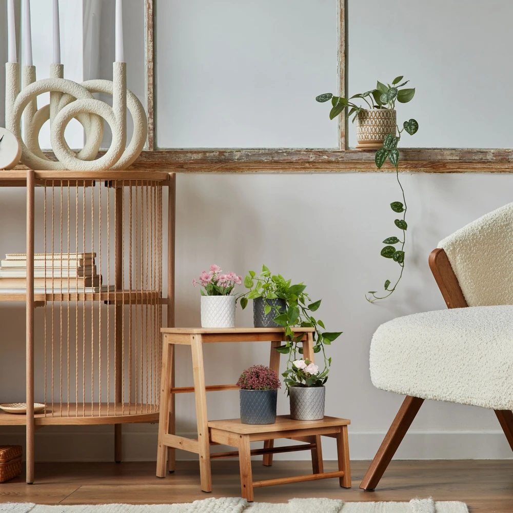 Relaxdays Sulankstoma bambukinė pakopa-taburetė