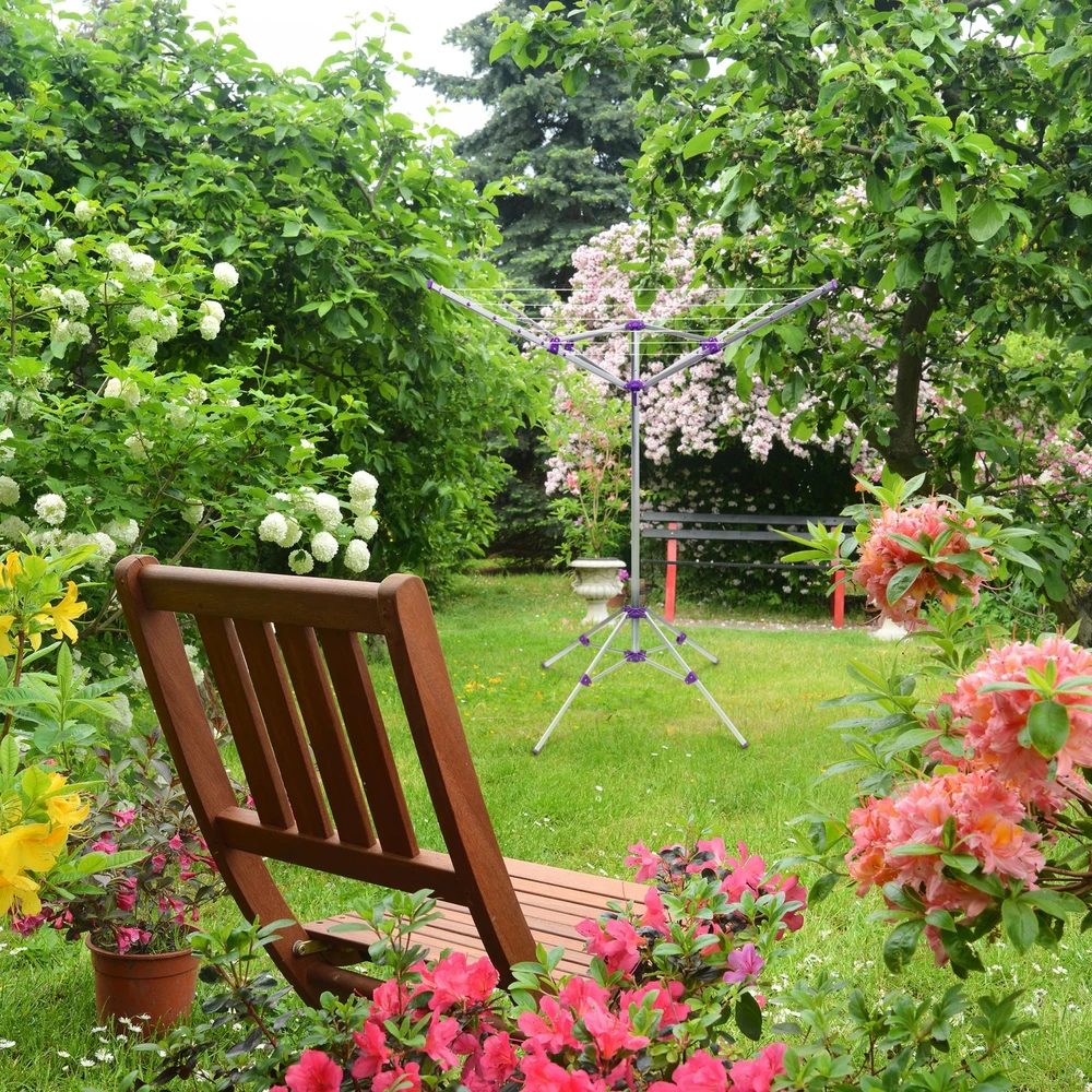 Relaxdays Sulankstoma drabužių džiovyklė 19 m drabužių virvė skalbinių džiovinimo stovas aliumininis