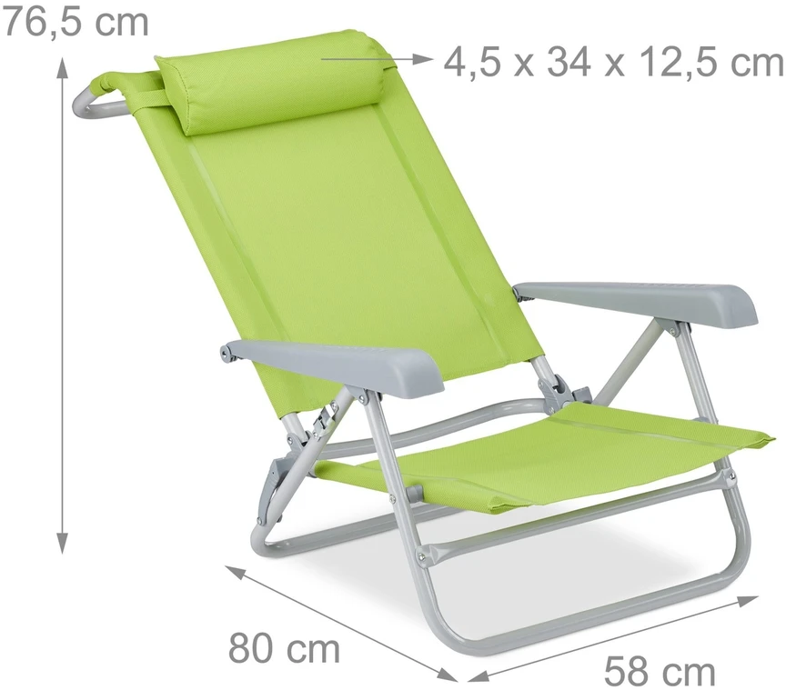 Relaxdays Sulankstoma kėdė su galvos atrama