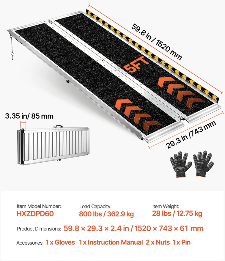 Sulankstoma neįgaliojo vežimėlio rampa 1520 mm