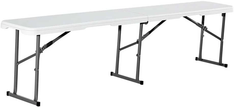 VEVOR Sulankstoma plastikinė lauko sodo suoliukas 183 cm balta