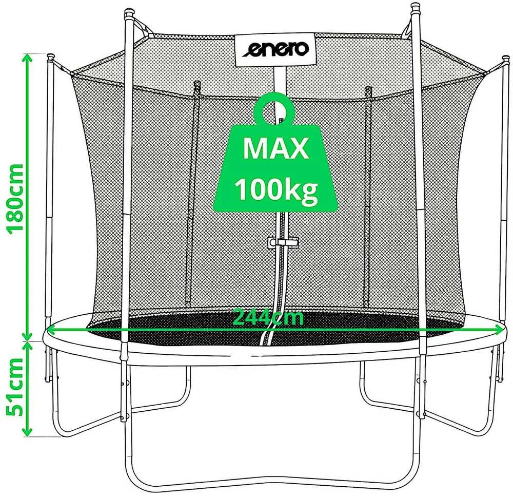 Enero 244 cm batutas – techninių matmenų schema
