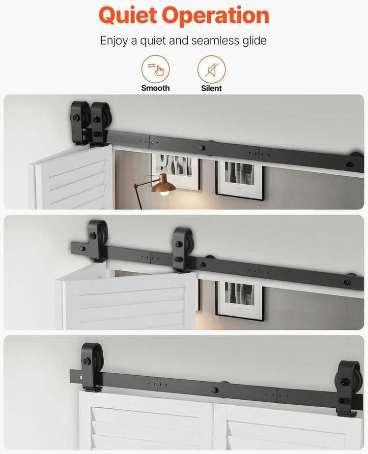 VEVOR Sulankstomai stumdomos durys su bėgiu, 101 cm