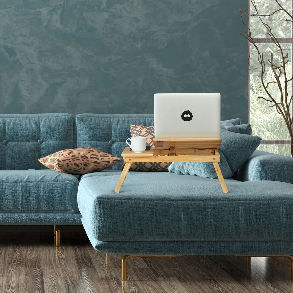 Relaxdays Sulankstomas bambukinis nešiojamojo kompiuterio stovas