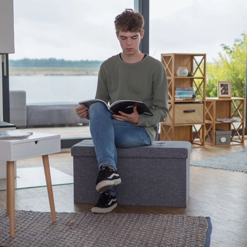 Relaxdays Sulankstomas daiktų laikymo suoliukas