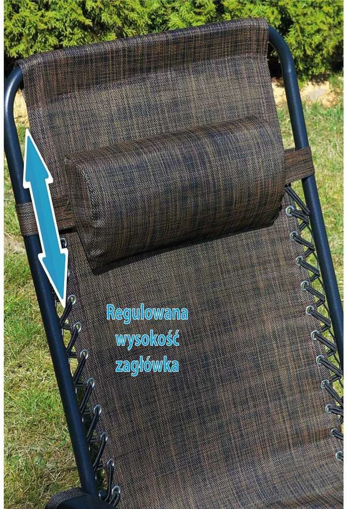 Saska Garden LEŻAK OGRODOWY sulankstomas Daugiafunkcinis 175X52/65X107CMY RUDA
