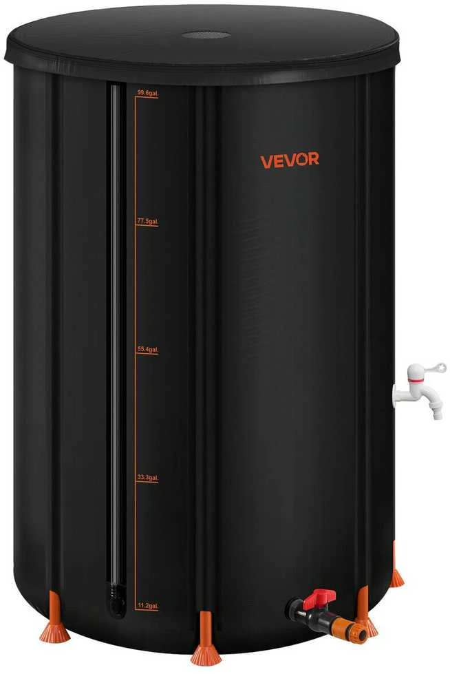 Vevor Sulankstoma lietaus vandens statinė, 380 litrų, PVC, Sodo laistymas, Avarinis vandens tiekimas