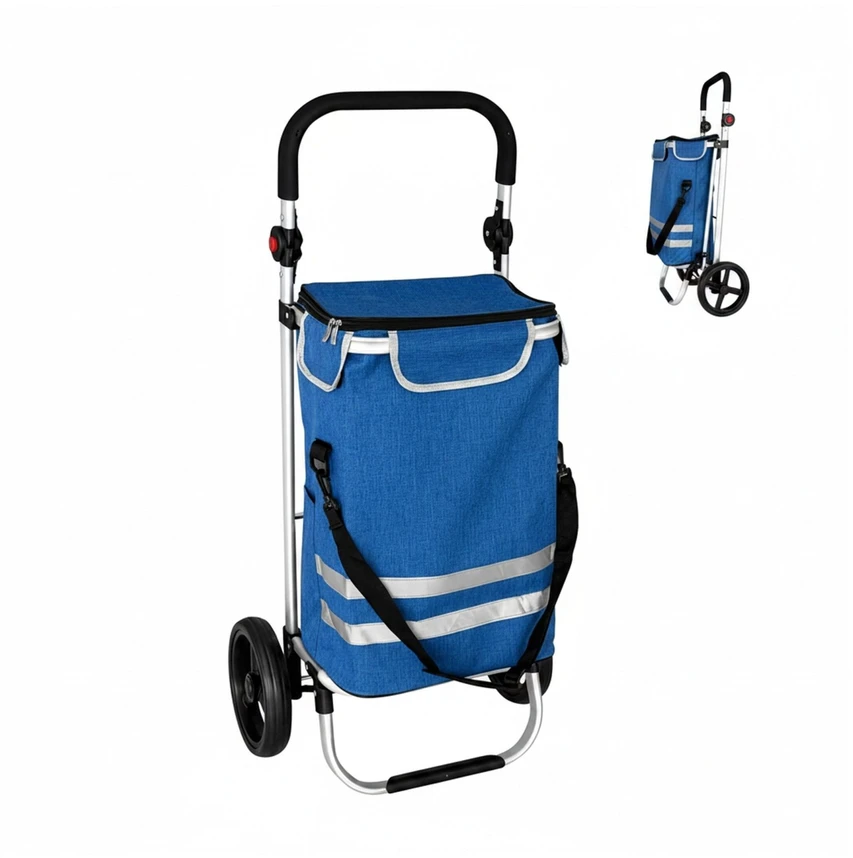 Relaxdays Sulankstomas pirkinių vežimėlis, 45 l