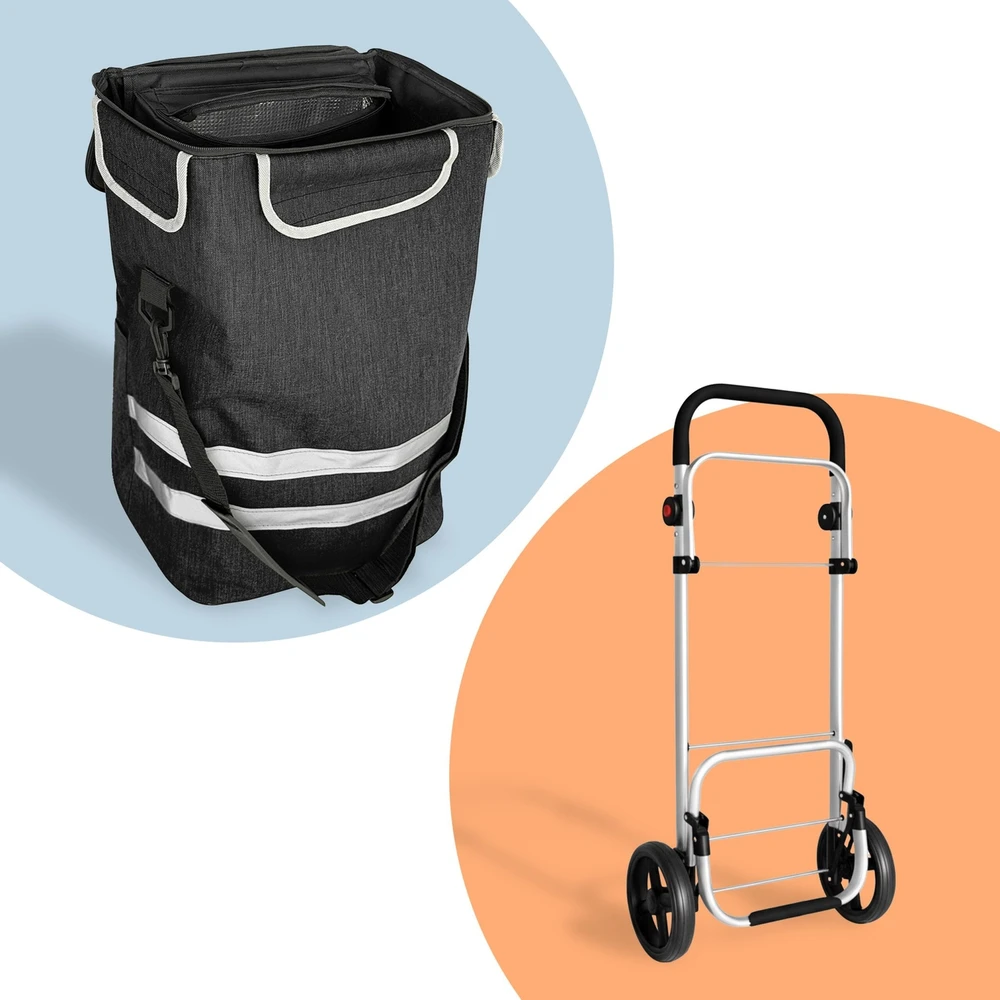 Relaxdays Sulankstomas pirkinių vežimėlis, 45 l