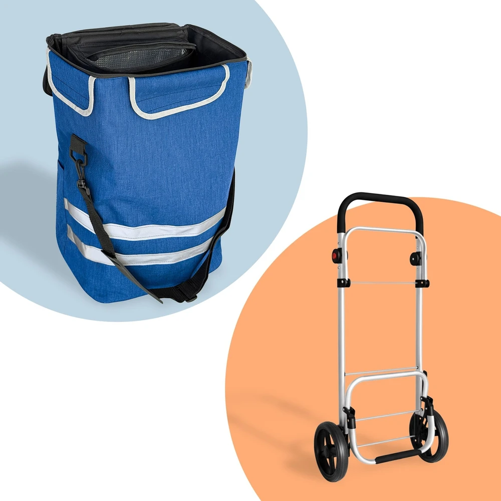 Relaxdays Sulankstomas pirkinių vežimėlis, 45 l