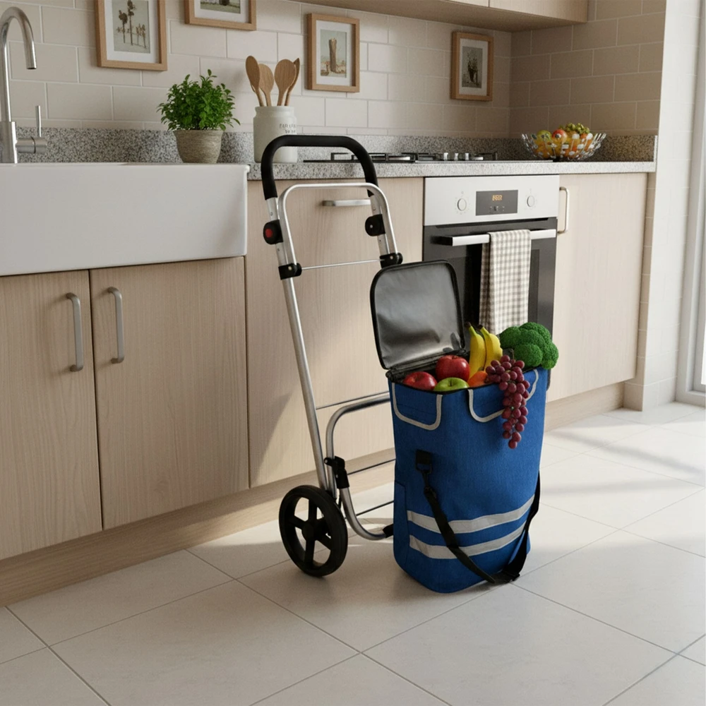 Relaxdays Sulankstomas pirkinių vežimėlis, 45 l