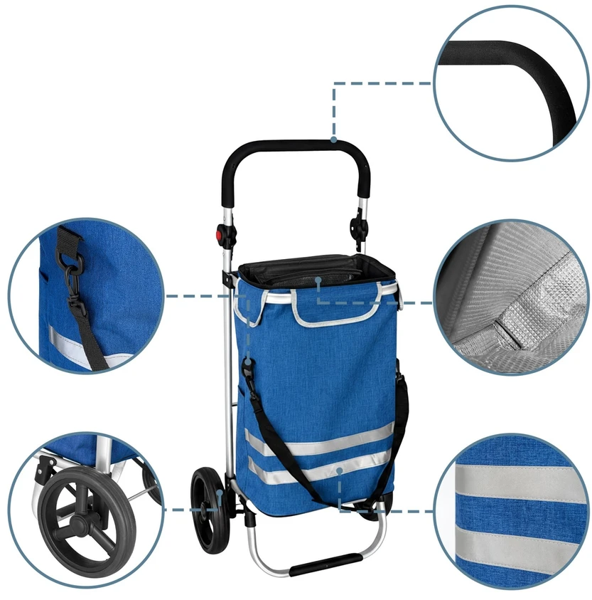 Relaxdays Sulankstomas pirkinių vežimėlis, 45 l
