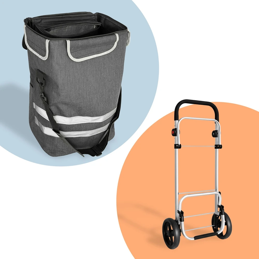 Relaxdays Sulankstomas pirkinių vežimėlis, 45 l