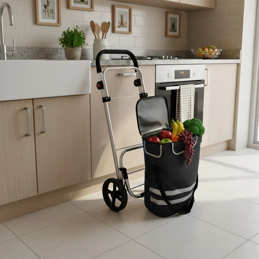 Relaxdays Sulankstomas pirkinių vežimėlis, 45 l