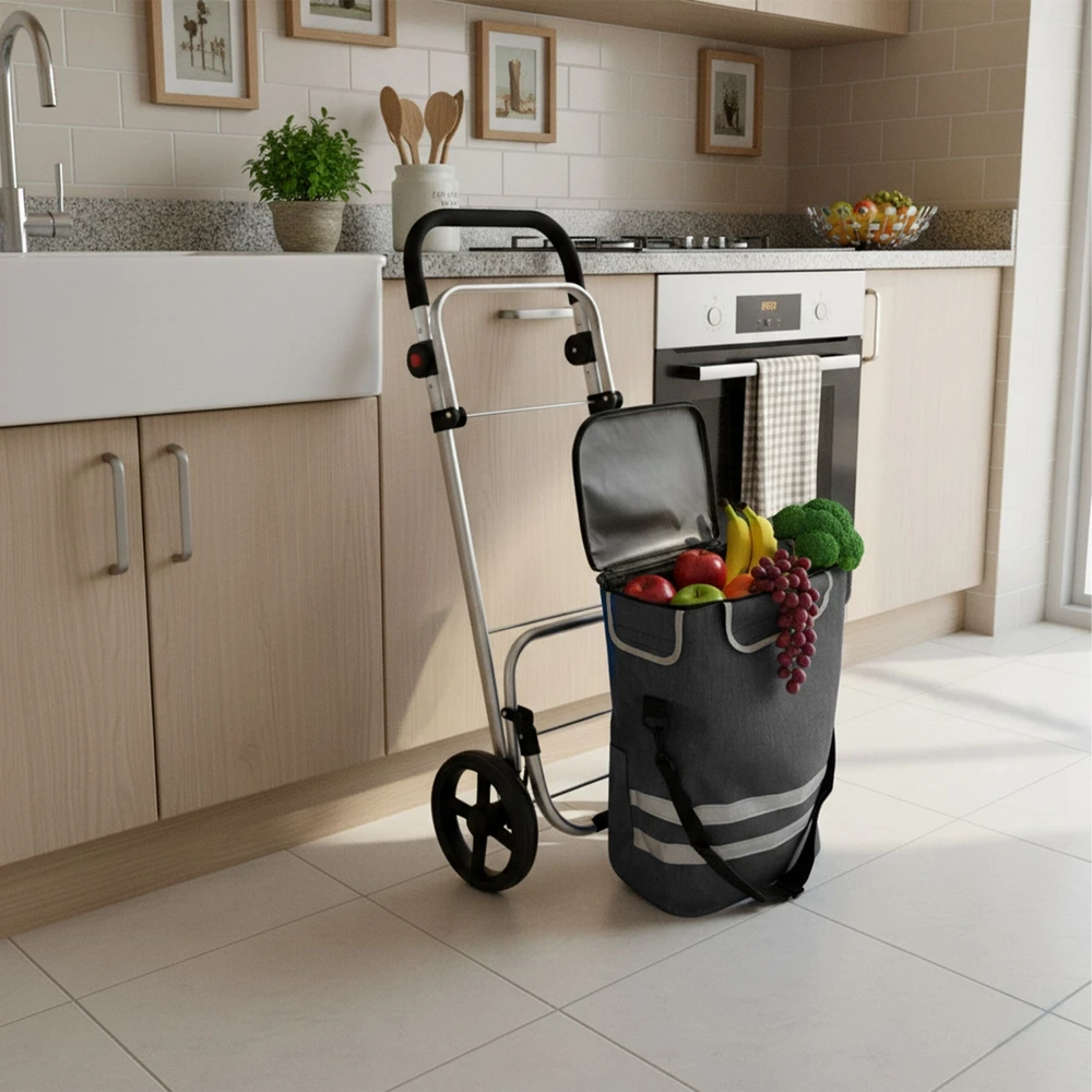 Relaxdays Sulankstomas pirkinių vežimėlis, 45 l