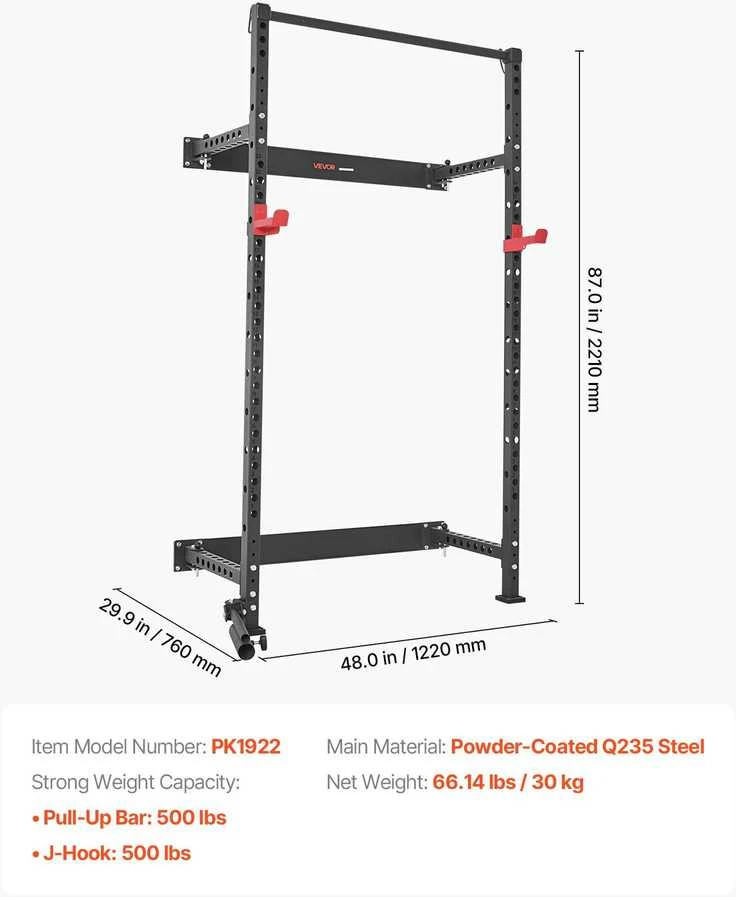VEVOR Sulankstomas sieninis jėgos narvas namų sporto salei