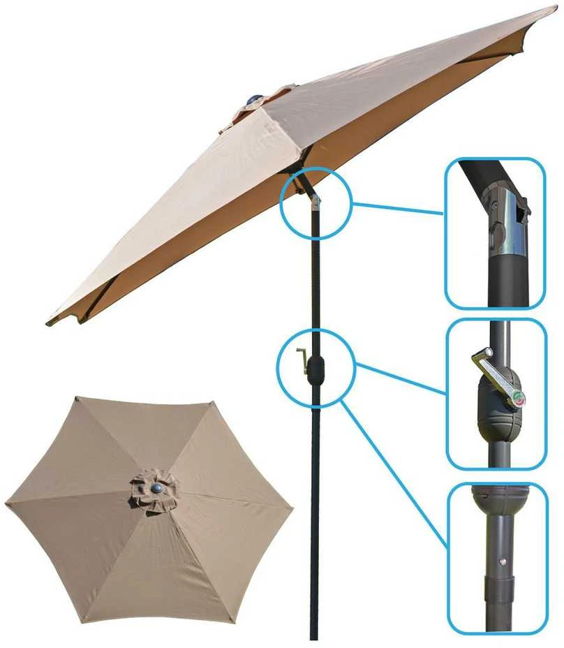 Saska Garden Sulankstomas sodo skėtis 300 cm bežinis