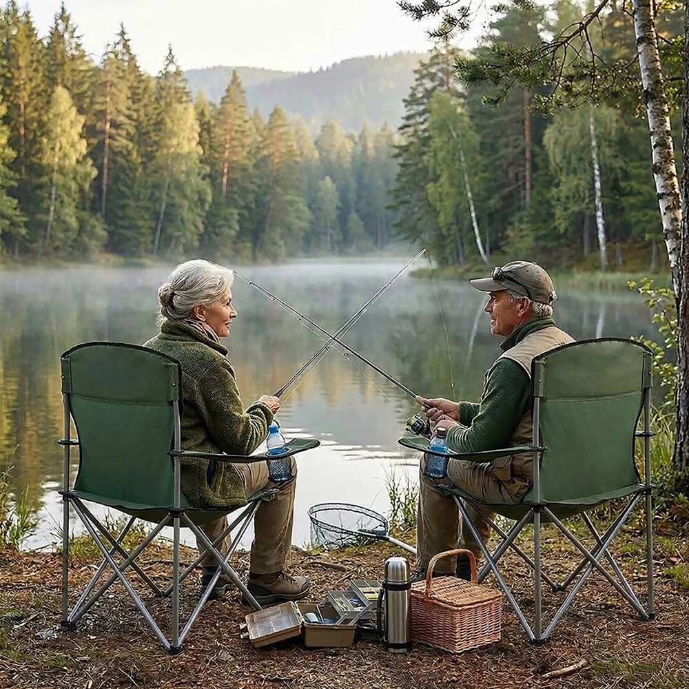 Relaxdays Sulankstomos stovyklavimo kėdės, 2 vnt. rinkinys