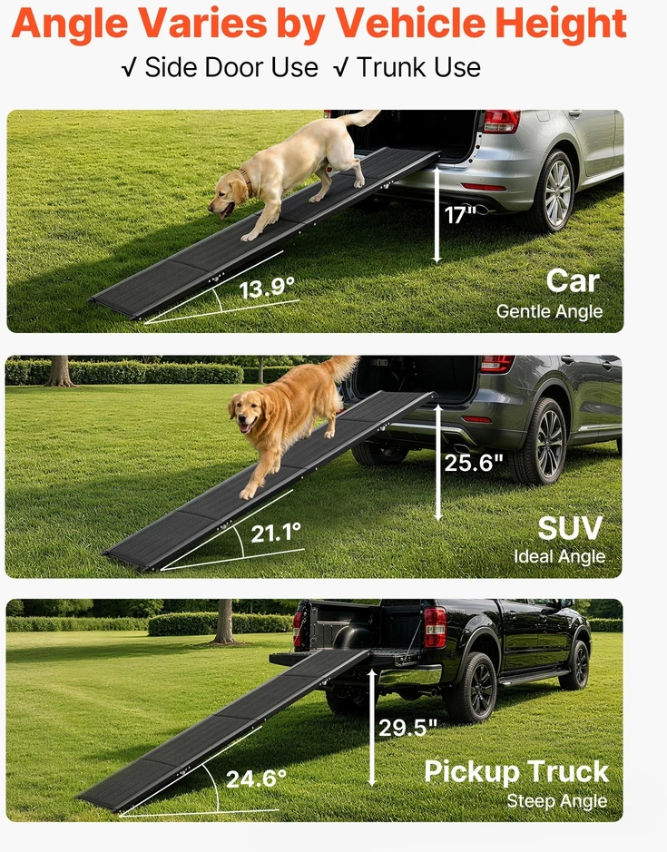 VEVOR Šunų rampa automobiliams 180 x 43 cm