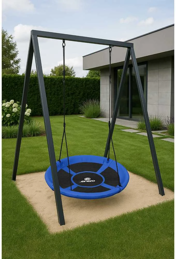 Hamako sūpynės Enero „Stork's Nest“, 95 cm, XXL, mėlynos ir juodos spalvos, 1031798