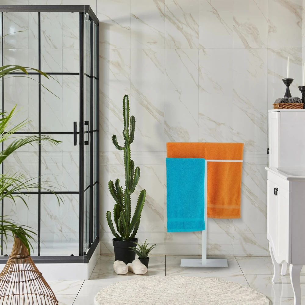 Relaxdays T-Design balta metalinė rankšluosčių džiovyklė