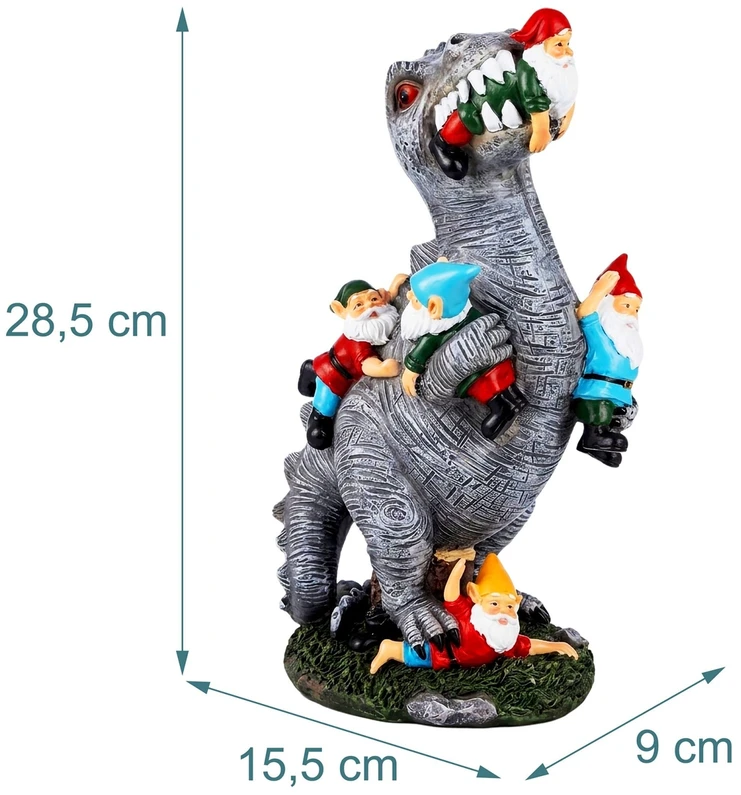 Relaxdays T-Rex sodo dekoracija, valganti nykštukus